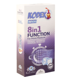 کاندوم ناچ کدکس مدل 8IN1 FUNCTION بسته 10 عددی